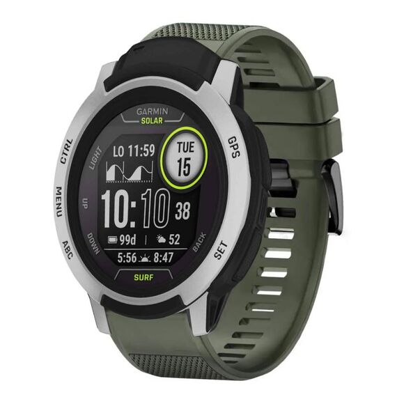 Per cinturino in silicone a sgancio rapido Garmin Instinct da 22 mm (verde militare)