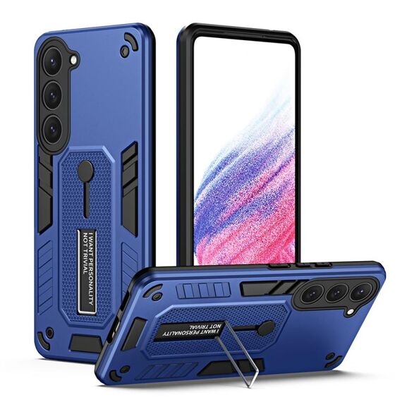 Per Samsung Galaxy S23 5G Variety Brave Armor Custodia per telefono con anello per dito (blu)