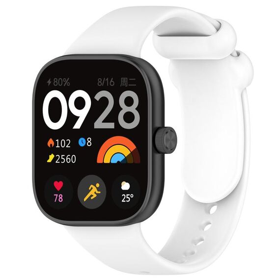 Per cinturino in silicone liquido a tinta unita per Redmi Watch 4 (bianco)