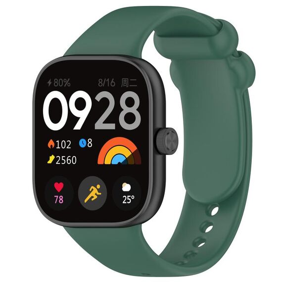 Per cinturino per orologio in silicone liquido a tinta unita Redmi Watch 4 (verde scuro)