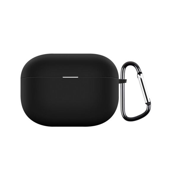 Custodia in silicone antiurto per auricolari wireless Realme Buds T300 con gancio (nero)