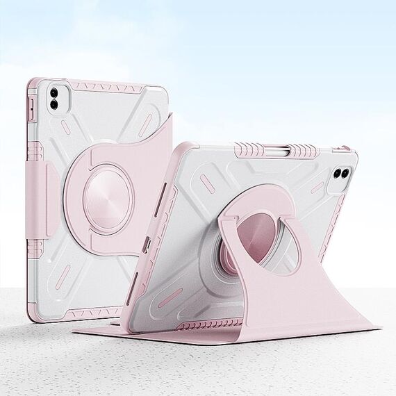 Custodia per tablet in pelle intelligente con rotazione a forma di X per iPad Pro 11 2022/2021/2020 (rosa)