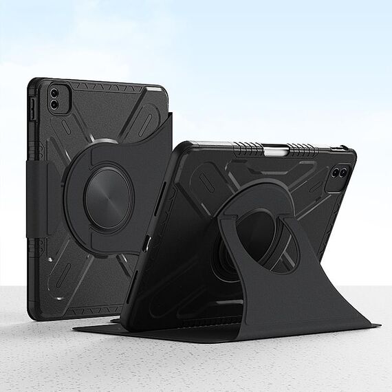 Custodia per tablet in pelle intelligente con rotazione a forma di X per iPad Pro 11 2022/2021/2020 (nero)