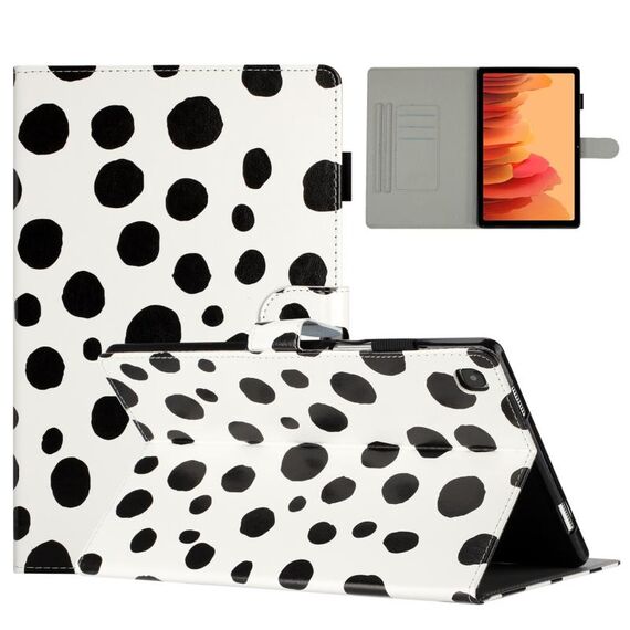 Custodia smart tablet in pelle con motivo a pois per Samsung Galaxy Tab A7 10.4 2020 T500 (bianco nero)