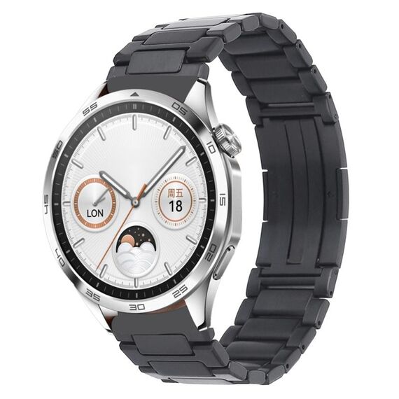 Per Huawei Watch GT4 cinturino per orologio in metallo con fibbia pieghevole a forma di H da 46 mm (grigio)