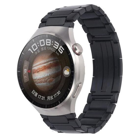 Per Huawei Watch 4/4 Pro Cinturino per orologio in metallo con fibbia pieghevole a forma di H in acciaio inossidabile (nero)