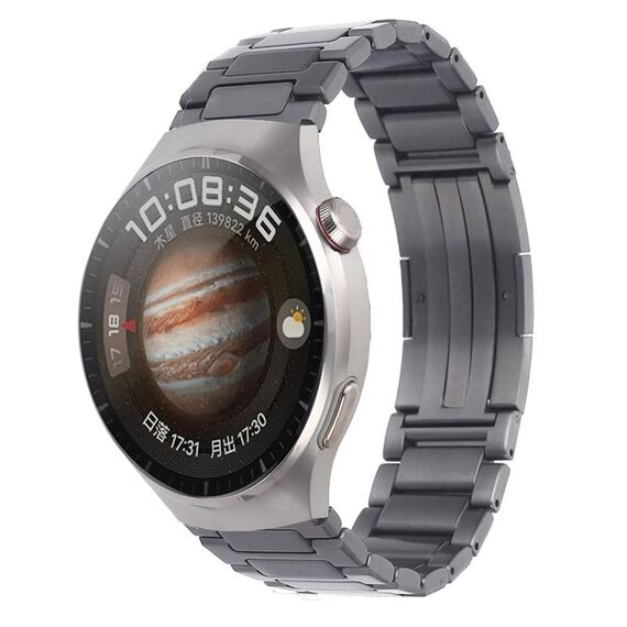 Per Huawei Watch 4/4 Pro Cinturino per orologio in metallo con fibbia pieghevole a forma di H in acciaio inossidabile (grigio)