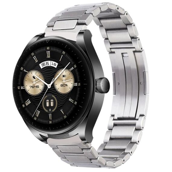 Per Huawei Watch Ultimate / Buds cinturino per orologio in metallo con fibbia pieghevole a forma di H in acciaio inossidabile (argento)