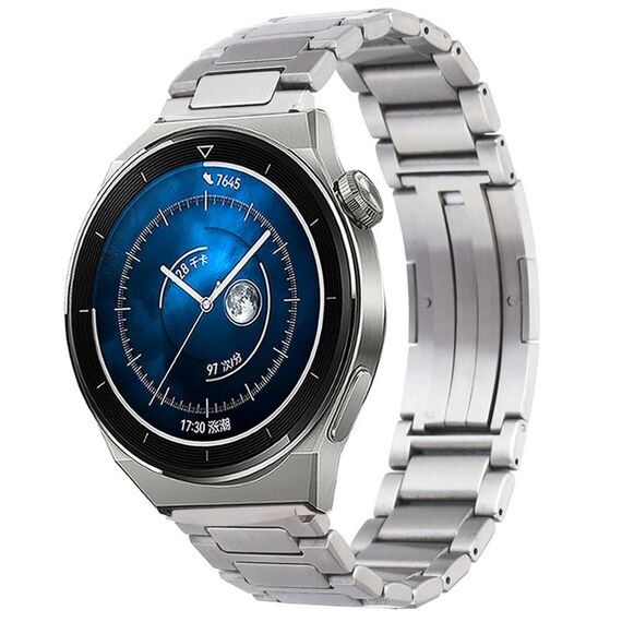 Per Huawei Watch GT3 Pro 46mm / Orologio GT3 46mm Cinturino in metallo con fibbia pieghevole a forma di H in acciaio inossidabile (Argento)