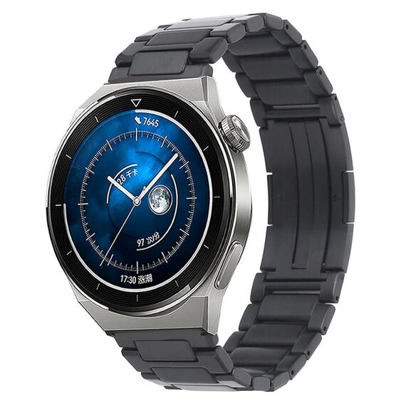 Per Huawei Watch GT3 Pro 46mm / Watch GT3 46mm Cinturino in metallo con fibbia pieghevole a forma di H in acciaio inossidabile (grigio)