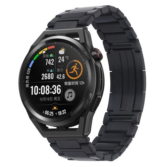 Per Huawei Watch GT Runner cinturino per orologio in metallo con fibbia pieghevole a forma di H in acciaio inossidabile (nero)