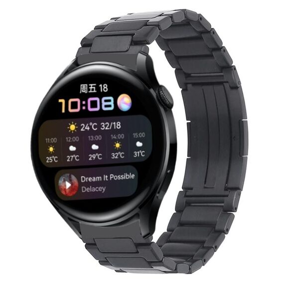 Per Huawei Watch3 / Watch3 Pro Cinturino per orologio in metallo con fibbia pieghevole a forma di H in acciaio inossidabile (grigio)