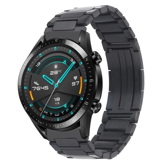 Per Huawei Watch GT2 46mm / Orologio GT Cinturino in metallo con fibbia pieghevole a forma di H in acciaio inossidabile (grigio)