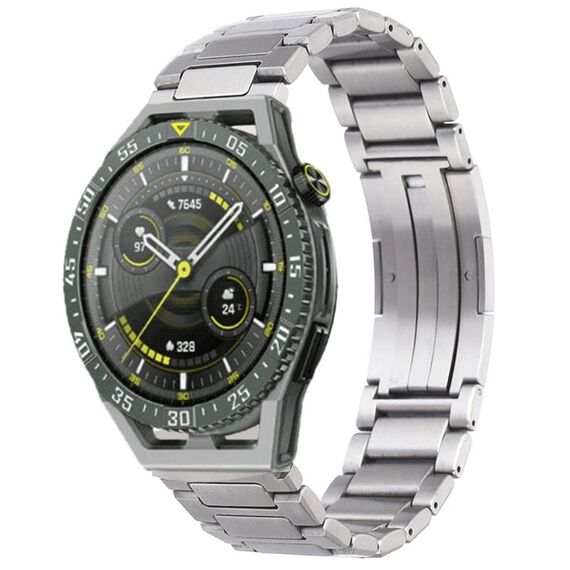 Per Huawei Watch GT3 SE cinturino pieghevole in acciaio inossidabile con fibbia pieghevole a forma di H (argento)