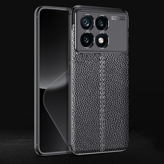 Per Xiaomi Redmi K70 Custodia per telefono in TPU antiurto con texture Litchi (nera)