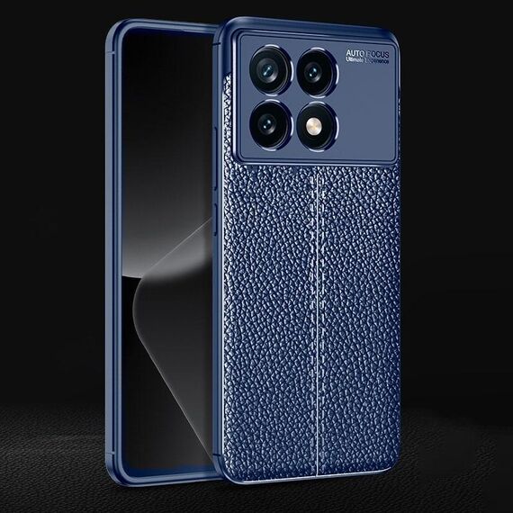 Per Xiaomi Redmi K70 Custodia per telefono in TPU antiurto con texture Litchi (blu)