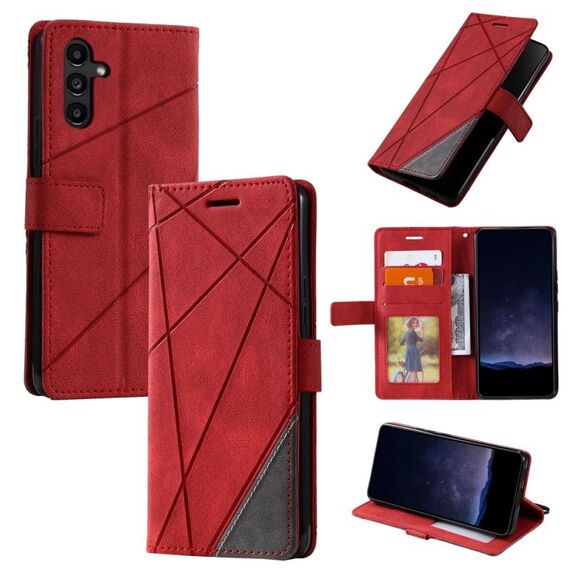 Custodia per cellulare in pelle con vibrazione orizzontale per Samsung Galaxy S24+ 5G Skin Feel (Rosso)