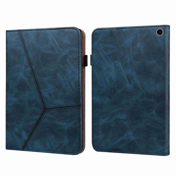 Custodia per tablet in pelle a righe goffrate per Amazon Kindle Fire HD 8 2022 (blu)
