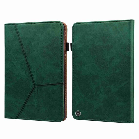 Custodia per tablet in pelle a righe goffrate per Amazon Kindle Fire HD 10 2023 (verde)