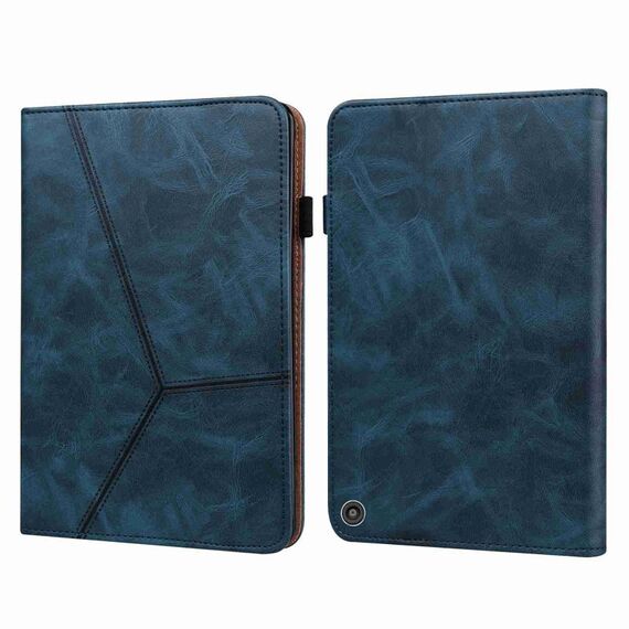Custodia per tablet in pelle a righe goffrate per Amazon Kindle Fire HD 10 2023 (blu)