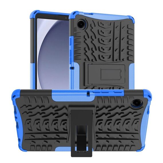 Per Samsung Galaxy Tab A9 Custodia in TPU con texture per pneumatici + custodia per tablet PC con supporto (blu)