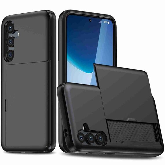 Per Samsung Galaxy S24+ 5G Custodia per telefono antiurto con slot per schede (nero)