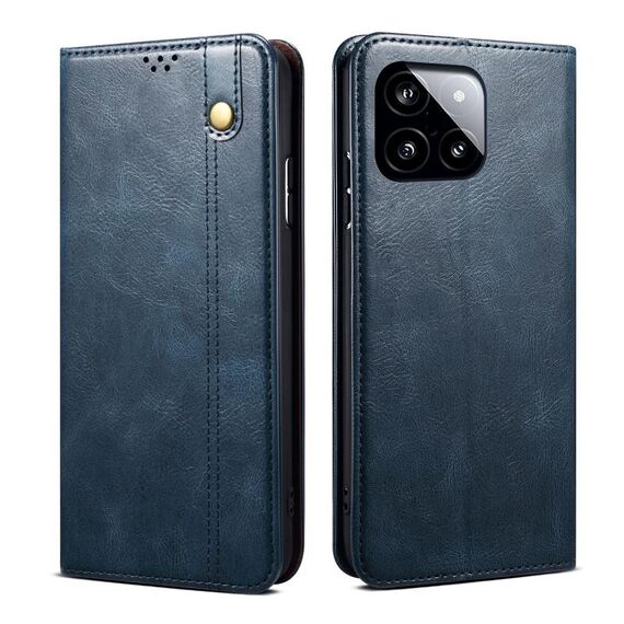 Per Xiaomi Redmi K70E Custodia per telefono in pelle con texture Crazy Horse a cera d'olio (blu)