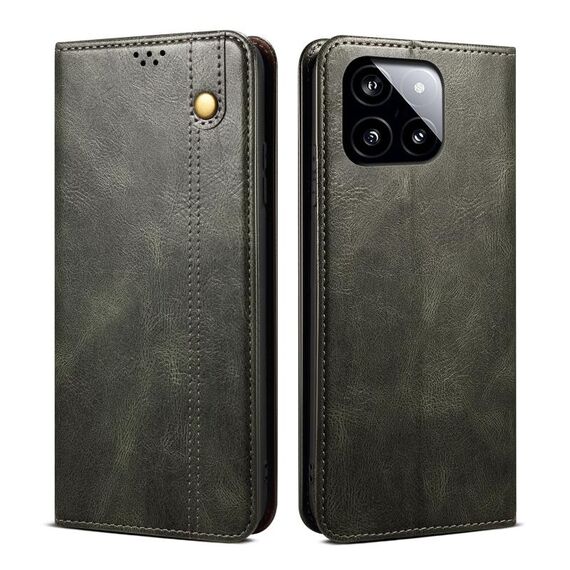 Per Xiaomi Redmi K70E Custodia per telefono in pelle con texture Crazy Horse a cera d'olio (verde)