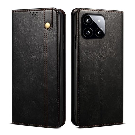Per Xiaomi Redmi K70/K70 Pro Custodia per telefono in pelle con cera d'olio Crazy Horse Texture (nera)
