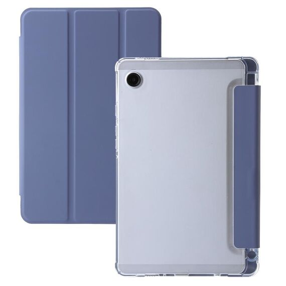 Custodia per tablet in pelle acrilica trasparente 3 volte per Samsung Galaxy Tab A9+ (lavanda)