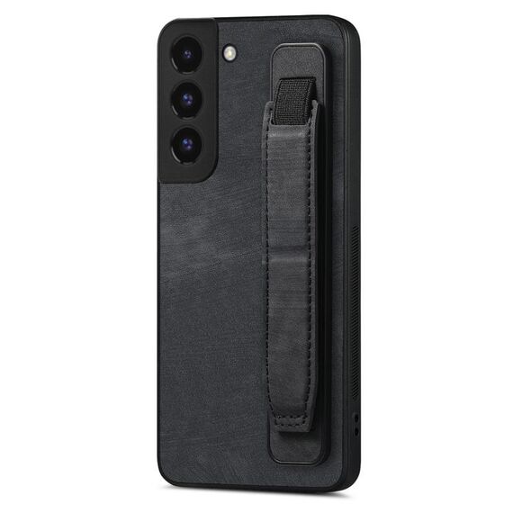 Per Samsung Galaxy S22 5G Custodia per telefono retro in pelle con supporto per cinturino retrò (nero)