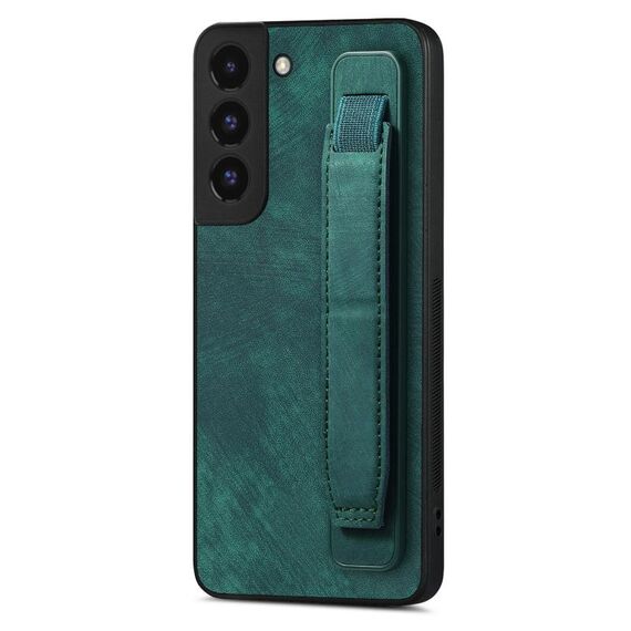 Per Samsung Galaxy S22 5G Custodia per telefono retro in pelle con supporto per cinturino retrò (verde)