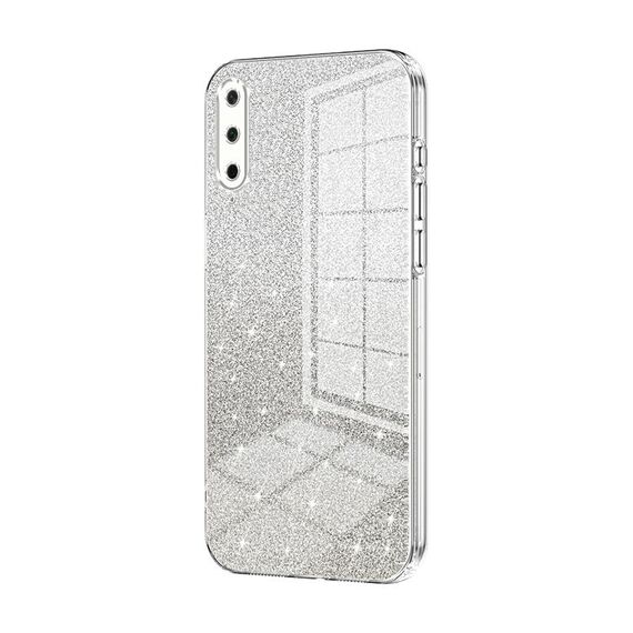 Custodia per telefono elettrolitico in polvere glitter sfumata per Honor Play 3 (trasparente)