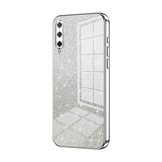 Custodia per telefono elettrolitico in polvere glitter sfumata per Honor Play 3 (Argento)