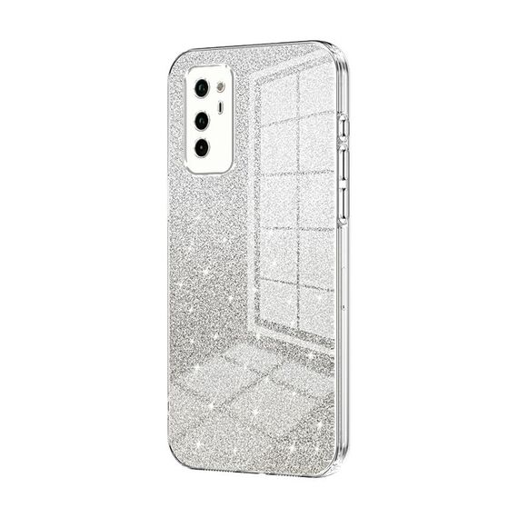Custodia per telefono elettrolitico in polvere glitter sfumata per Honor V30 (trasparente)