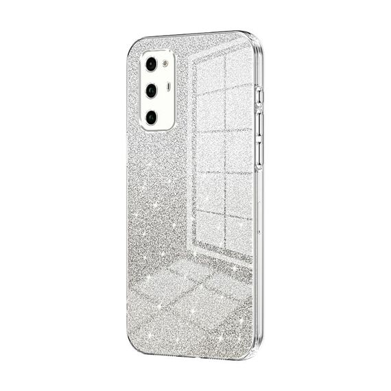 Custodia per telefono elettrolitico in polvere glitter sfumata per Honor V30 Pro (trasparente)