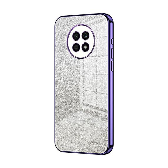 Custodia per telefono elettrolitico in polvere glitter sfumata per Honor X20 (viola)