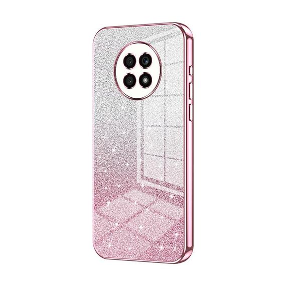 Custodia per telefono elettrolitico in polvere glitter sfumata per Honor X20 (rosa)