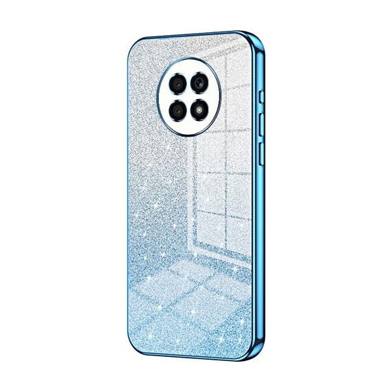 Custodia per telefono elettrolitico in polvere glitter sfumata per Honor X20 (blu)