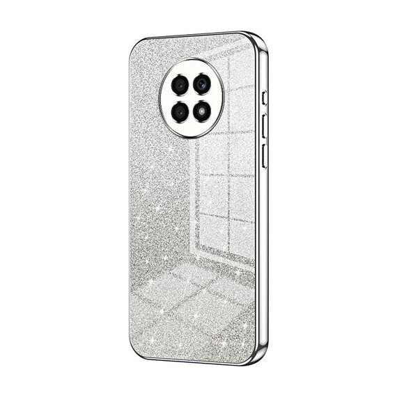 Custodia per telefono elettrolitico in polvere glitter sfumata per Honor X20 (argento)