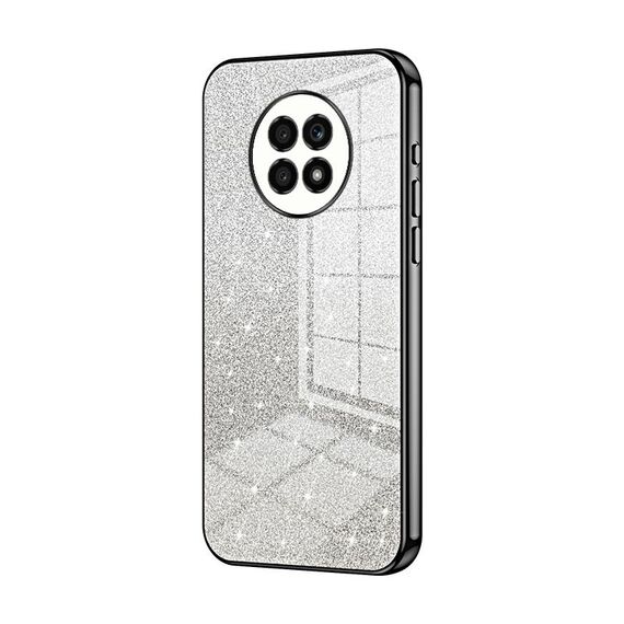 Custodia per telefono elettrolitico in polvere glitter sfumata per Honor X20 (nera)