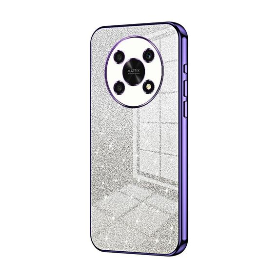 Custodia per telefono elettrolitico in polvere glitter sfumata per Honor X30 / X9 5G (viola)