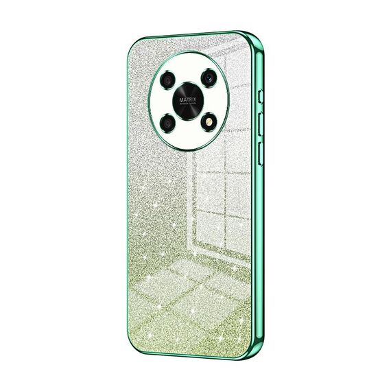 Custodia per telefono elettrolitico in polvere glitter sfumata per Honor X30 / X9 5G (verde)