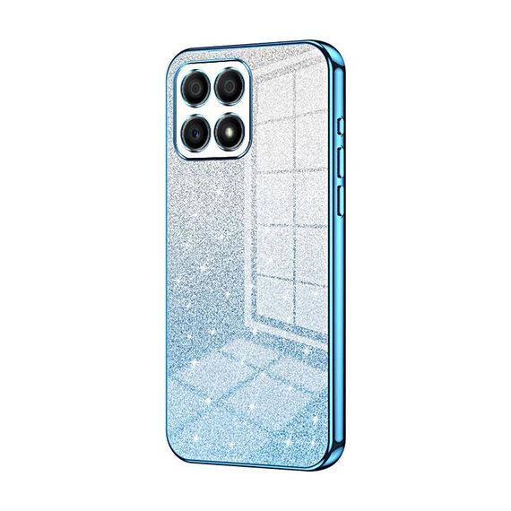 Custodia per telefono elettrolitico in polvere glitter sfumata per Honor X30i (blu)