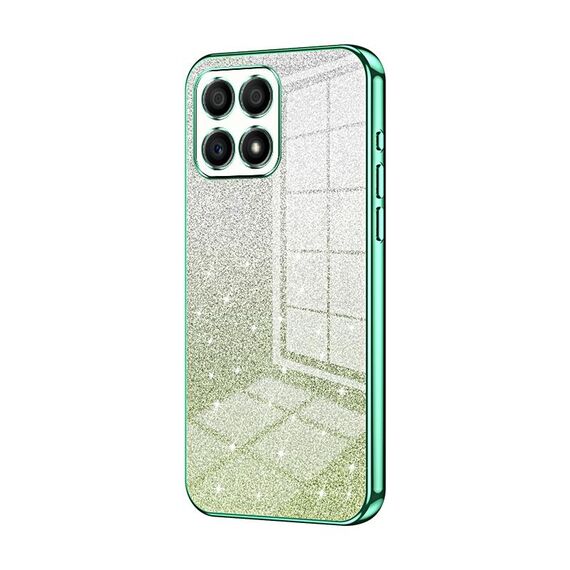 Custodia per telefono elettrolitico in polvere glitter sfumata per Honor X30i (verde)