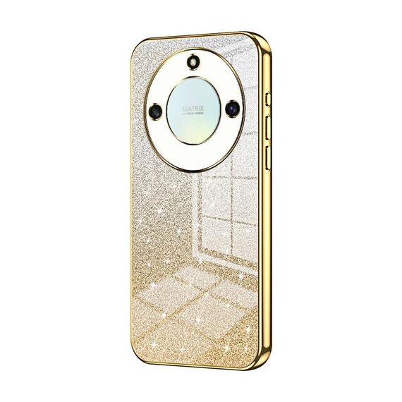Per Honor X40 5G / Magic5 Lite / X9a Custodia per telefono elettrolitico con polvere glitterata sfumata (Oro)
