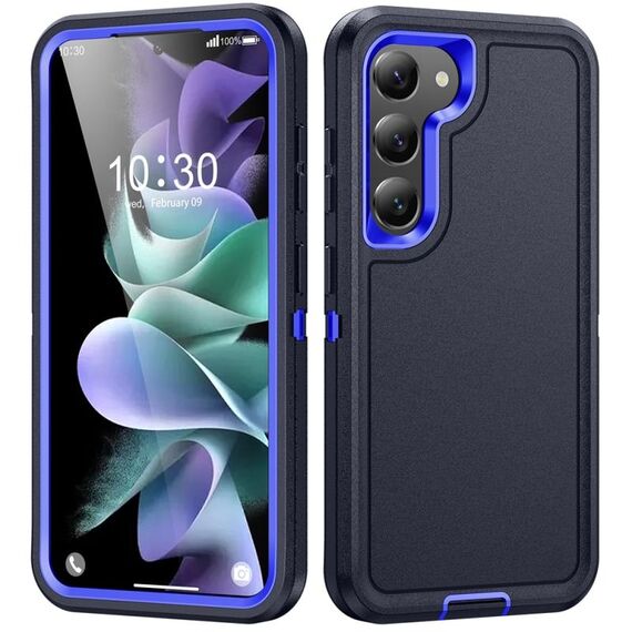 Per Samsung Galaxy S24 5G Life Custodia rigida impermeabile per telefono (blu scuro + blu reale)