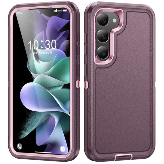 Per Samsung Galaxy S24 5G Life Custodia rigida impermeabile per telefono (viola + rosa)