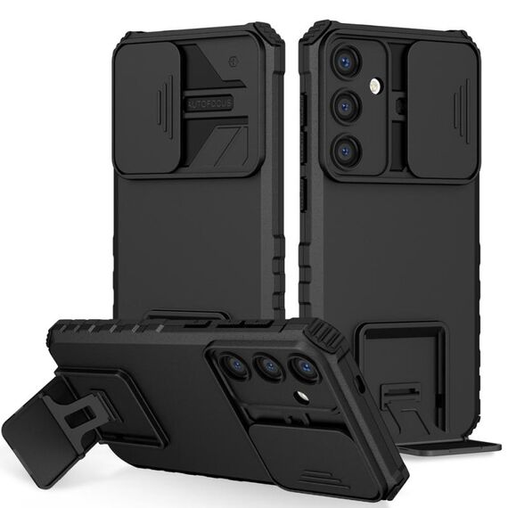 Custodia per telefono scorrevole Camshield con supporto stereoscopico per Samsung Galaxy S24 5G (nero)