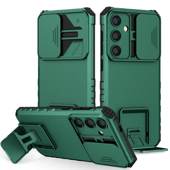 Custodia per telefono scorrevole Camshield con supporto stereoscopico per Samsung Galaxy S24 5G (verde)